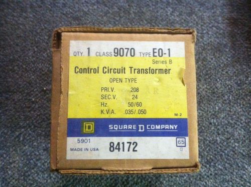 New IN BOX  -Square -D-9070EO-1-9070-EO-1-Ser-B TRANSFORMER 208 PRIMARY- 24 V