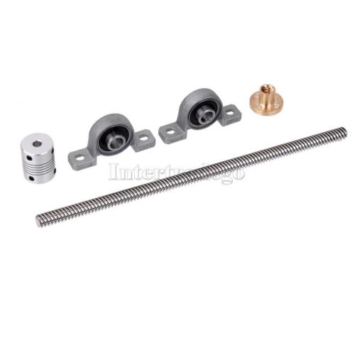 3D Printer 8mm Lead Screw Rod 200mm - TR8x2D Bar Shaft Coupler Mounting Kit