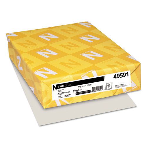 Exact Index Card Stock, 110lb, 8 1/2 x 11, Gray, 250 Sheets