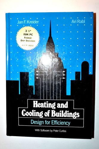 Heating &amp; cooling of buildings: design for efficiency book by kreider 1994 rb113 for sale