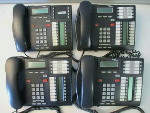 Lot of 4 Nortel Phone System NT8B27JAAA Charcoal 4 phones =