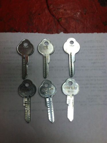 VINTAGE Curtis B-11 General Motors Key Blanks Lot Of 6 Pieces (for doors)