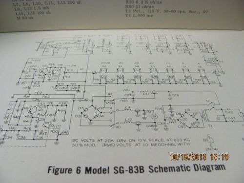 CLEMENS MANUAL SG-83B: Standard Signal Generator - Instructions w/schem # 19115