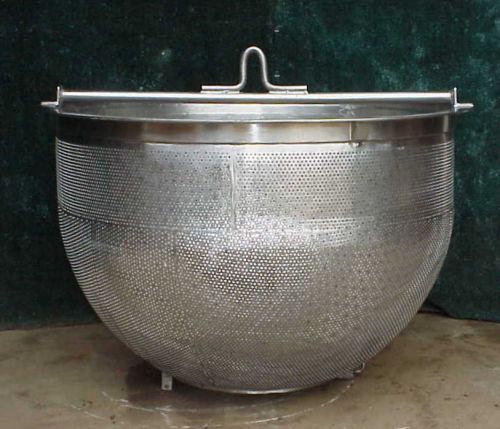 Stainless kettle basket insert strainer perforated 135 gallons bottom dump for sale