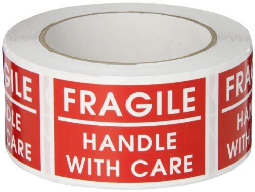 Tapecase &#034;fragile handle with care&#034; label - 500 per pack (1 pack) for sale