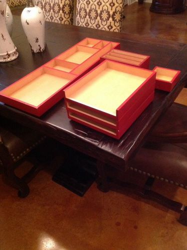 Pottery Barn Desk Or Drawer Organizer Set Red