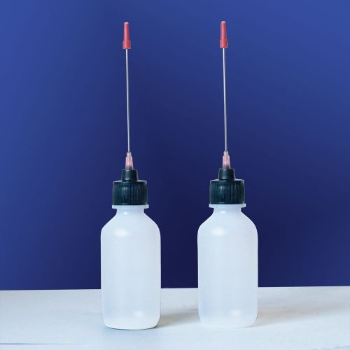 Two 2 OZ bottles with stainless steel needle tip dispenser for Liquid Flux