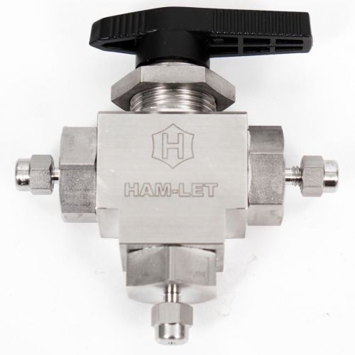 HAM-LET H6800SSL1/16 RCST Stainless Steel 3-Port LET-LOK Ball Valve 6000 PSI