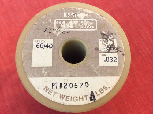 Vintage kester solder roll 44 resin alloy-60/40 core- 66  .032 diameter 4lb for sale