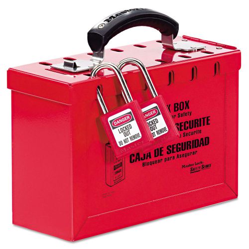 Latch tight portable lock box, red for sale