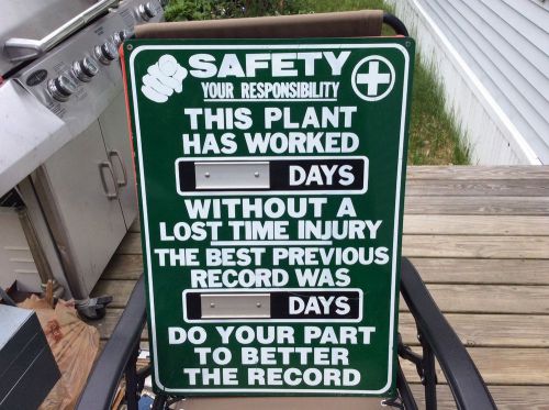 VINTAGE METAL SIGN SAFETY SIGN 20&#034; X 28&#034;