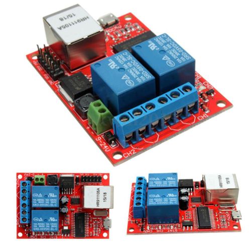 LAN Ethernet 2Way Relay Board Delay Switch TCP/UDP Controller Module WEB fb