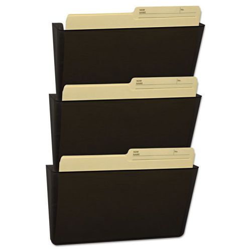 Storex Wall File Letter 13 x 14 Three Pocket Smoke