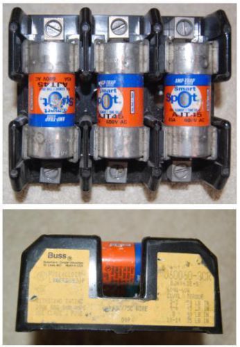 Buss fuse holder j60060-3cr w/3 ea. amp-trap smart spot ajt45 fuses for sale