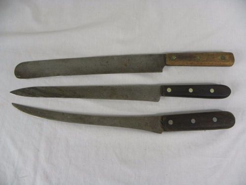 Vintage Dexter Butcher and Cake Knife Lot of 3 17-18&#034;