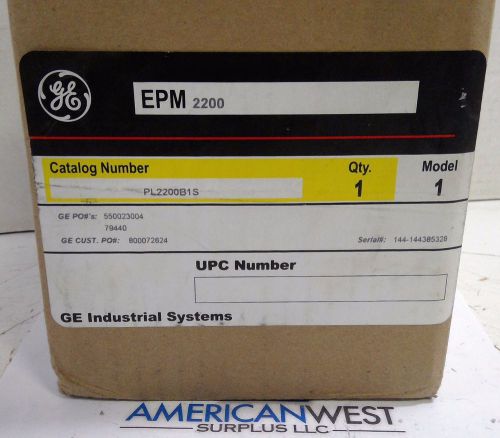 General Electric GE MULTILIN EPM  2200 POWER METERING SYSTEM PL2200B1S NEW