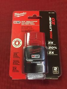 Milwaukee 48-11-2420 M12 Redlithium 2.0 Compact Battery Pack