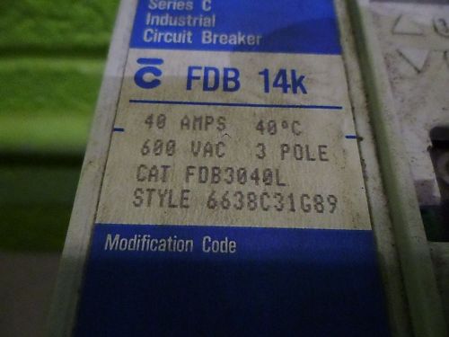 WESTINGHOUSE FDB3040L BREAKER *USED*