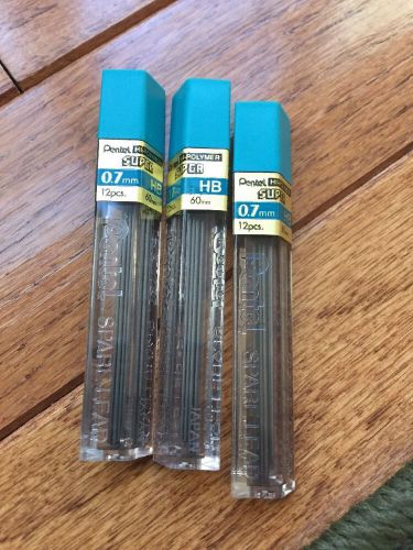 Pentel Super Hi-Polymer Lead, .7mm, 2H, Black