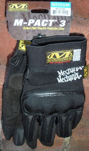 Mechanix wear m-pact 3 carbon fiber knuckle protection gloves - black - medium for sale