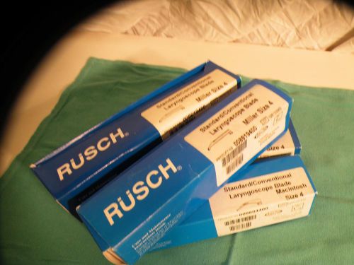 LOT 4PC Rusch Standard/Conventional Laryngoscope Blade Miller Size 008619400 NIB