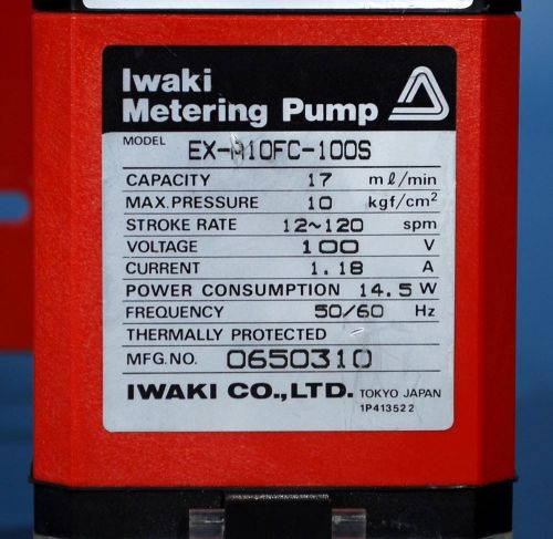 B19 IWAKI METERING PUMP EX-A10FC-100S