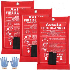 Aotala Fire Blanket Emergency Surival Fire Blankets Fiberglass Flame Retardant P