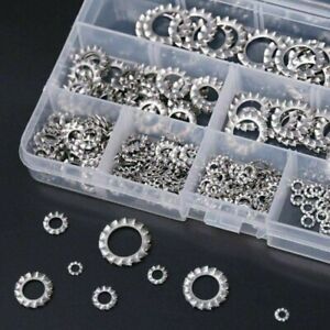 Star Washer Tooth 300pcs Lock Set Silver 304 Stainless Steel Assortment