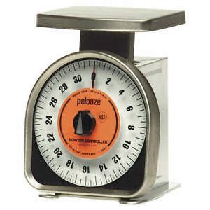 RUBBERMAID COMMERCIAL PRODUCTS FGY32R Dial Scale,Metal,2 lb Weight Cap.,Chrome