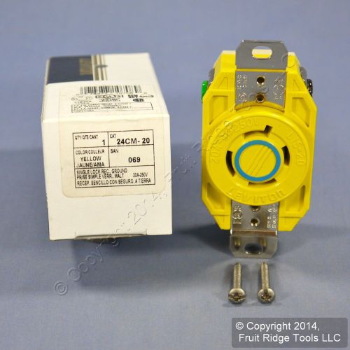 New Leviton CORROSION RESISTANT NEMA L15-20R Locking Receptacle 20A 250V 24CM-20