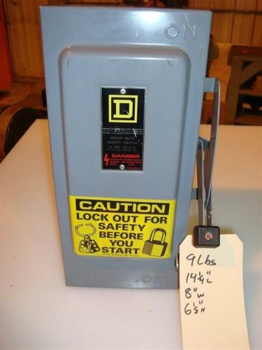 Square d safety switch 30 amp  600 vac max  3 ph. for sale