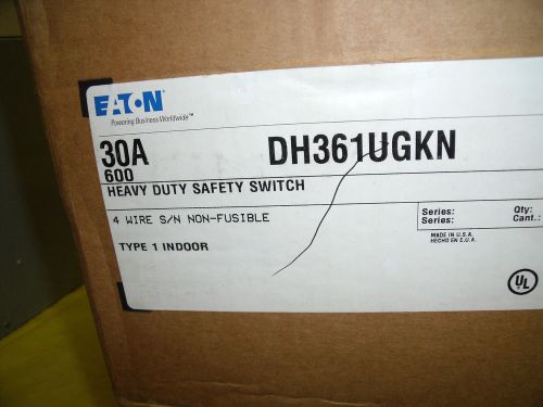 # 1287 Cut Ham Disconnect DH361UGKN 30 amp 600 volts 3P NEMA 1 NON Fusible