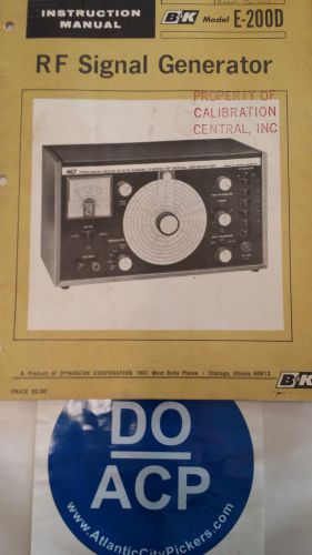 B&amp;K MODEL E-200D RF SIGNAL GENERATOR INSTRUCTION MANUAL R3-S32