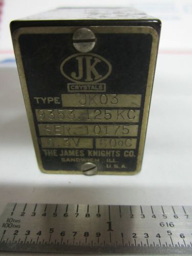 VINTAGE QUARTZ RADIO CRYSTAL JK JAMES KNIGHTS FREQUENCY 9353.125 KC