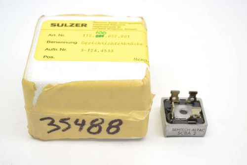 NEW SEMTECH SCBA-2 1 PHASE BRIDGE MODULE 200-600V-AC 25A AMP RECTIFIER B411200