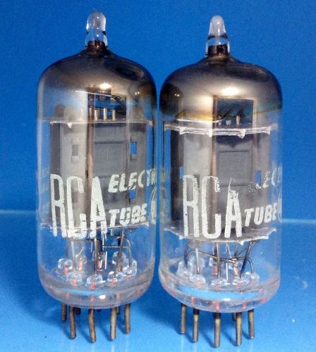 RCA 12AU7 ECC82 VACUUM TUBE MATCH PAIR 1958 D GETTER LONG PLATE WARM TONE 835