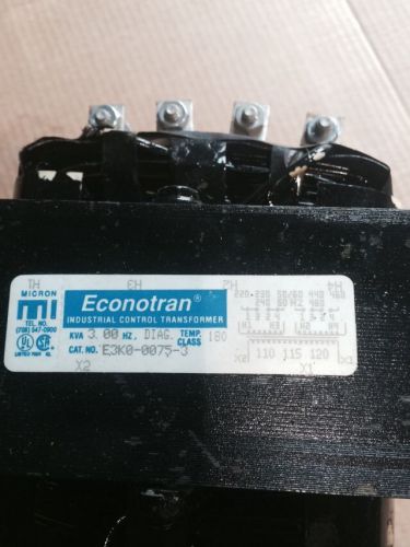 Cutler Hammer Econotran Control Transformer 3kva Model E3K0-0075-3