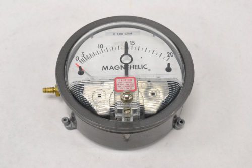 DWYER W09H WW MAGNEHELIC 0-20CFM X100 PRESSURE 4 IN 1/4 IN NPT GAUGE B287589