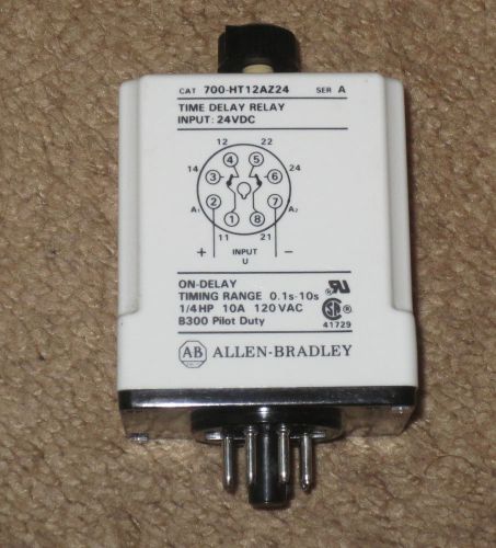 NEW ALLEN BRADLEY Time Delay Relay 700-HT12AZ24 24VDC 0.1-10 Secs 10A PILOT DUTY