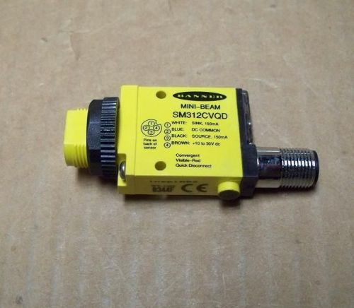 BANNER Mini-Beam PHOTOELECTRIC SENSOR SM312CVQD NEW