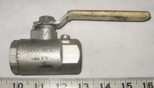 Apollo 3/4&#034; npt panel mount s.s. ball valve 2000 wog for sale