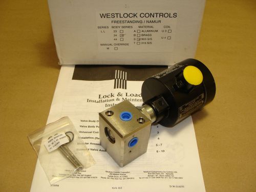 WESTLOCK LOCK &amp; LOAD 3-WAY STAINLESS STEEL SOLENOID VALVE 24-115 VAC OR VDC COIL