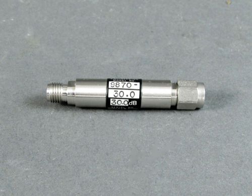 Fixed Weinschel Attenuator SMA/Female SMA/Male Connecctor Microwave 9870-30