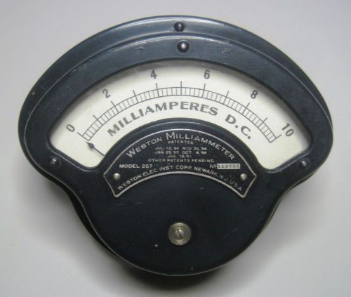 Antique 1900s Weston Milliammeter Model 267 DC Milliamperes Steampunk Vtg Auto