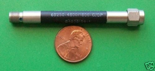 RF microwave bandpass filter, 4.800 GHz CF,  1800 MHz BW, power 2 Watt CW, data