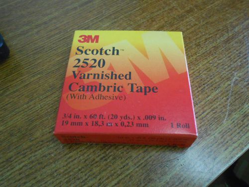 NEW 3M SCOTCH VARNISHED CAMBRIC TAPE WITH ADHESIVE 3/4&#034; X 60FT 2520