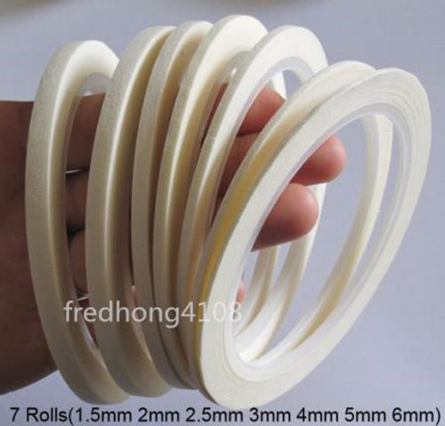 7pc Cream Masking self-adhesive Tape For Nail Polish Paint Decoration 1.5mm~6mm