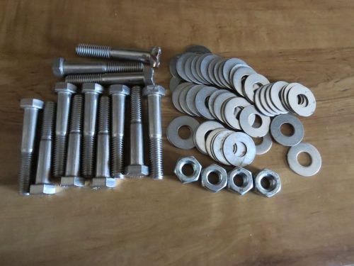 12 1/2-13 Stainless Steel Bolts 3inches long &amp; 50 ss washers/hex head/s30400