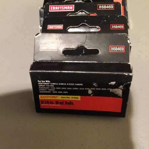 5 Packs of 500 Craftsman EasyFire Heavy Duty 18 Gauge 9/16 in Brad Nails 968469