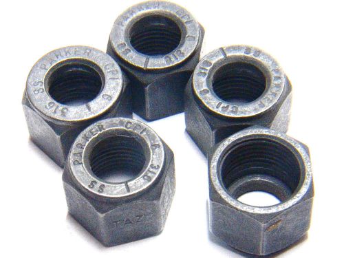 5pcs PARKER TUBE NUTS CPI 6-BZ 3/8&#034;O.D. 316S.S. HYDRAULICS PNEUMATICS AEROSPACE